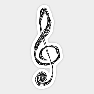 Treble Clef scribbled Sticker